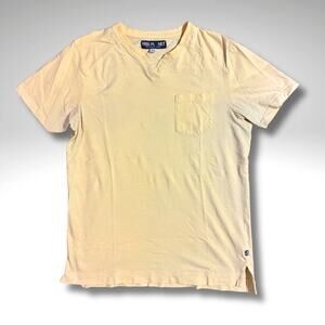 Free Planet Organic Cotton Split Neck Pocket Tee Butter Yellow